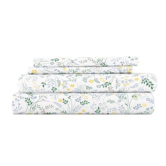 Kelly Clarkson Home 4-Piece Queen Tyler Wildflower Pattern Microfiber Sheet Set - Picture 4 of 6